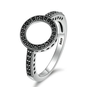 Sterling Silver black sapphire Forever Love ring